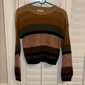 Full Circle Trends Brown and Black Striped Sweater